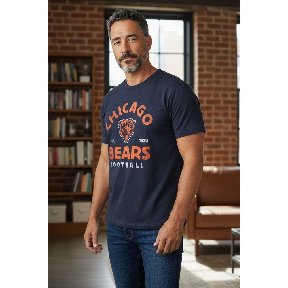 Fanatics Chicago Bears T Shirt Men’s XL Blue Graphic Print Logo